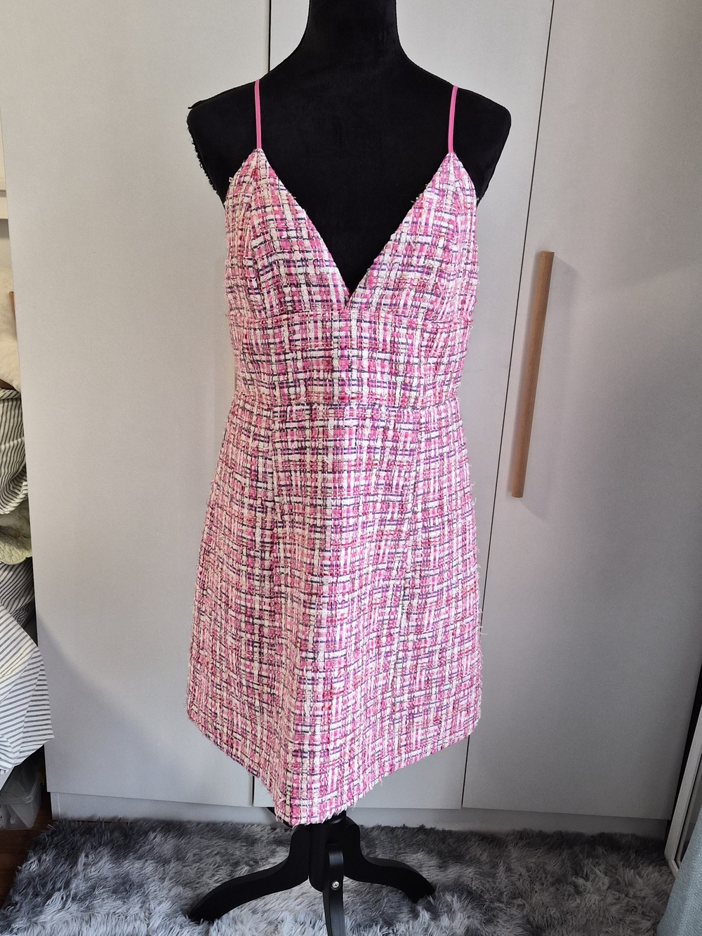 House of Harlow 1960 Pink Tweed Spaghetti Strap Mini Dress